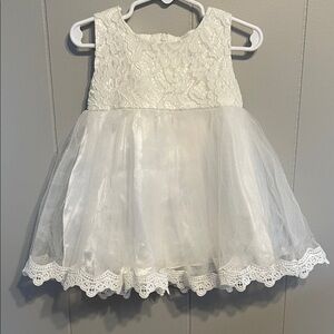 Elegant White Lace Baby Dress